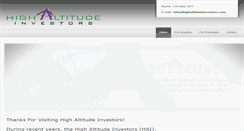 Desktop Screenshot of highaltitudeinvestors.com