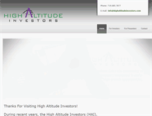 Tablet Screenshot of highaltitudeinvestors.com